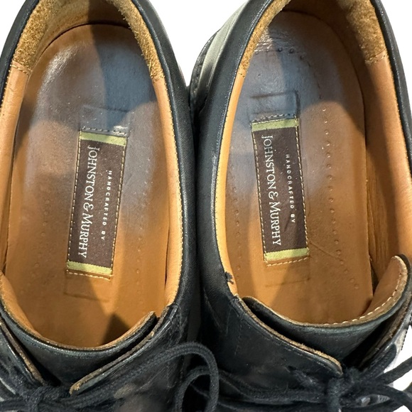 Johnston & Murphy black mens leather casual dress work shoe professional 11.5 - Picture 10 of 12